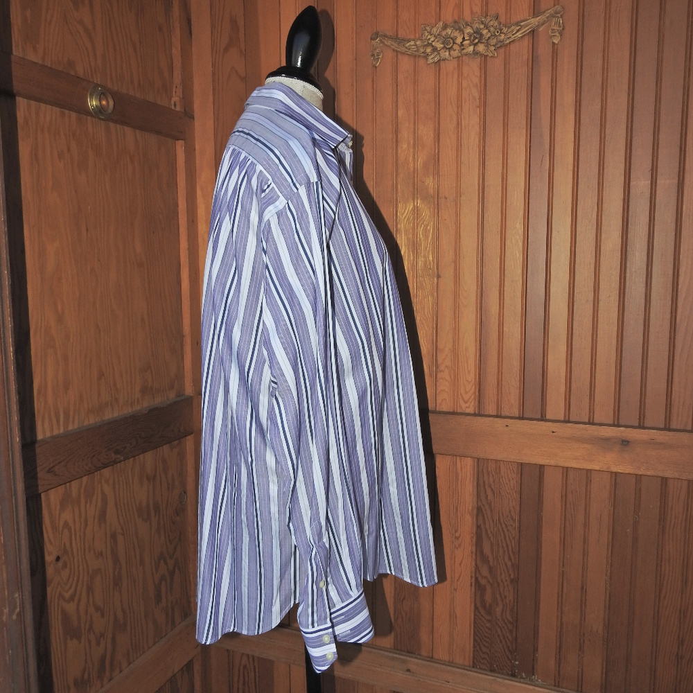 Thomas Dean Men's Purple Striped Shirt XL - Picture 5 of 5